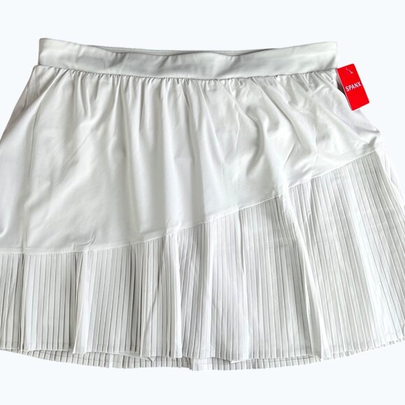 Spanx Womens Yes, Pleats! Skort Pleated White Tennis Skirt Built-In Shorts XL - Picture 12 of 12